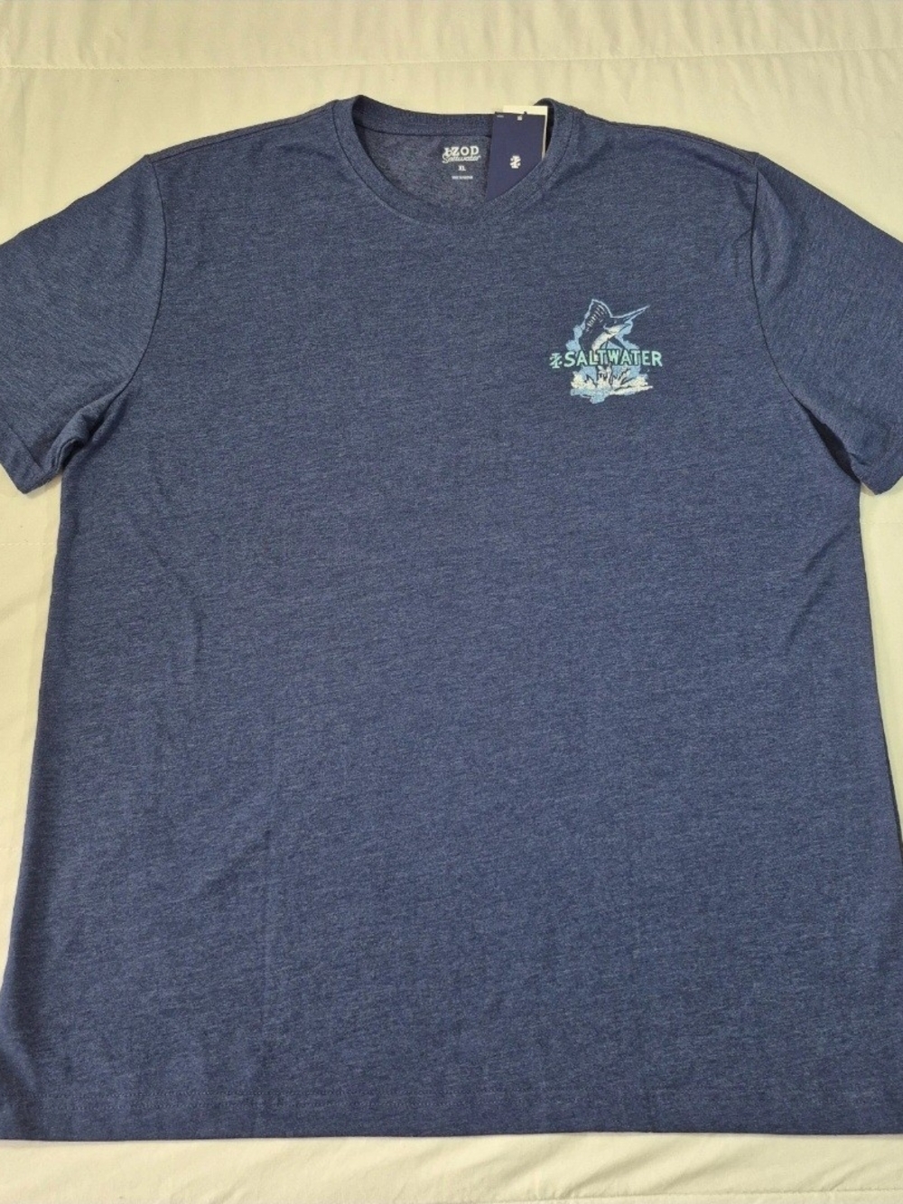 NWT Izod Saltwater Graphic Short Sleeve Tee - Navy Blue